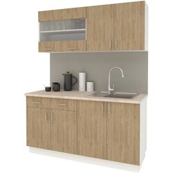 Bucatarie Haaus Karo V8 1.6m (Natural Wood/White) Thumb