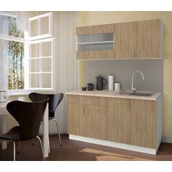 Bucatarie Haaus Karo V8 1.6m (Natural Wood/White)