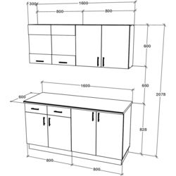 Bucatarie Haaus Karo V8 1.6m (White) Thumb