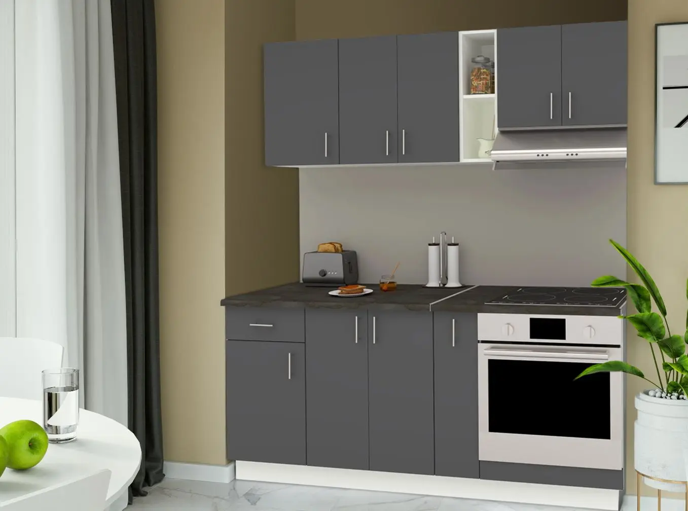 Bucatarie Haaus Karo V9 1.8m (Anthracite/White)