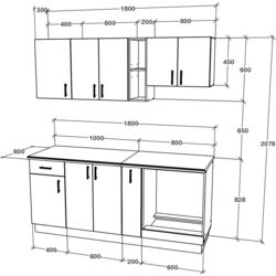 Bucatarie Haaus Karo V9 1.8m (Bronze Oak/White) Thumb