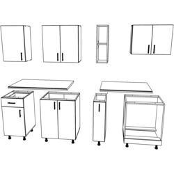 Bucatarie Haaus Karo V9 1.8m (Dark Sonoma Oak/White) Thumb