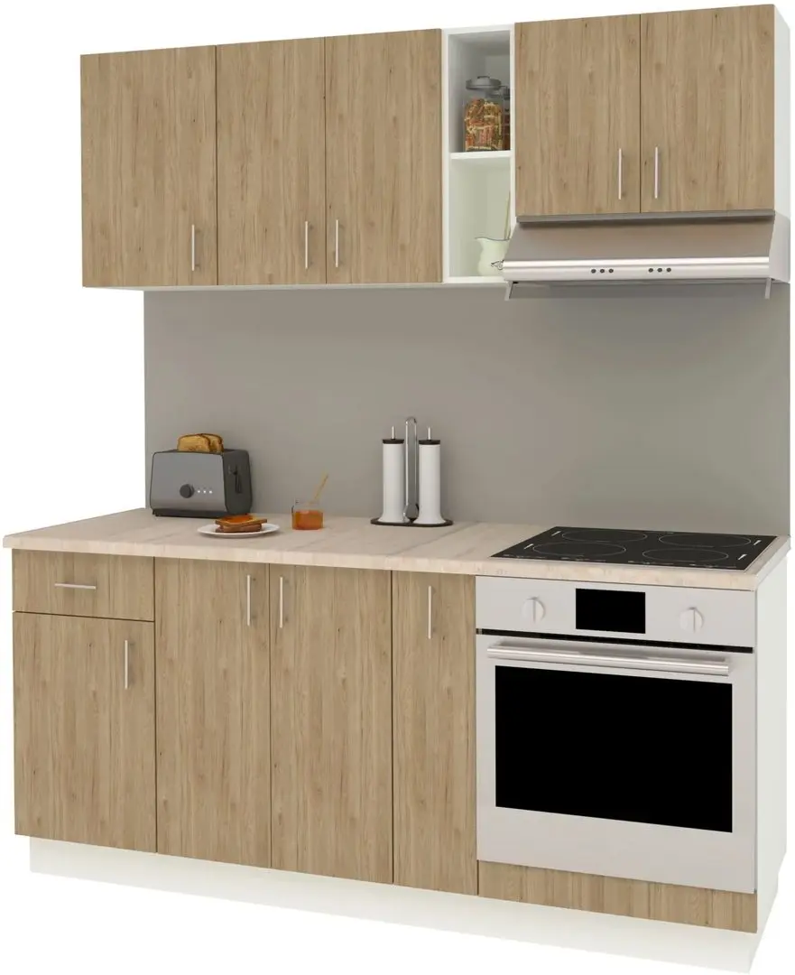 Bucatarie Haaus Karo V9 1.8m (Natural Wood/White)