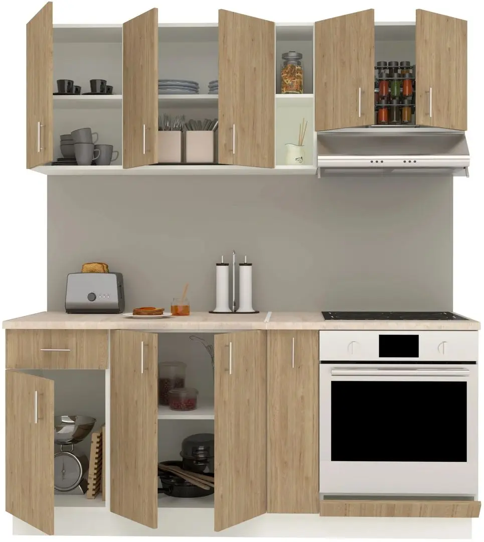 Bucatarie Haaus Karo V9 1.8m (Natural Wood/White)