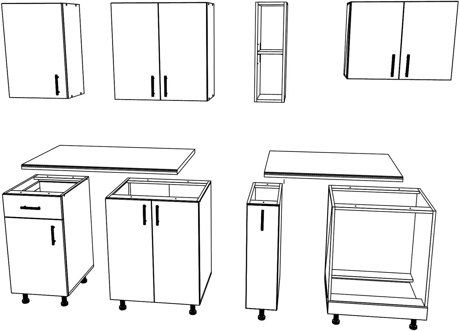 Bucatarie Haaus Karo V9 1.8m (Natural Wood/White)
