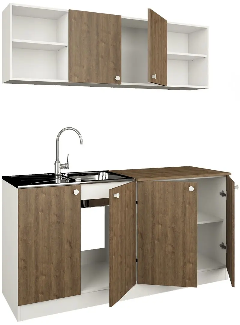 Кухня Haaus Sena 1.6м (White/Bronze Oak)