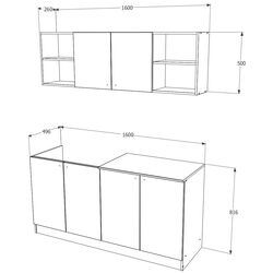 Bucatarie Haaus Sena 1.6m (White/Sonoma Oak) Thumb