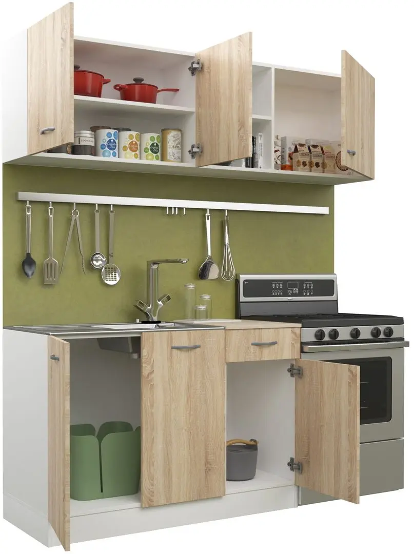 Bucatarie Haaus Kara 1.8m (White/Sonoma Oak)