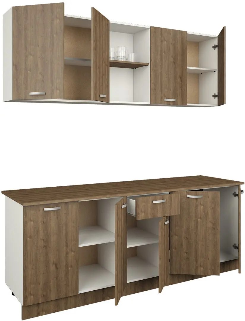 Кухня Haaus Nisa 2.0м (White/Bronze Oak)