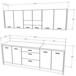 Bucatarie Haaus Lima 2.35m (White/White Gloss) Thumb