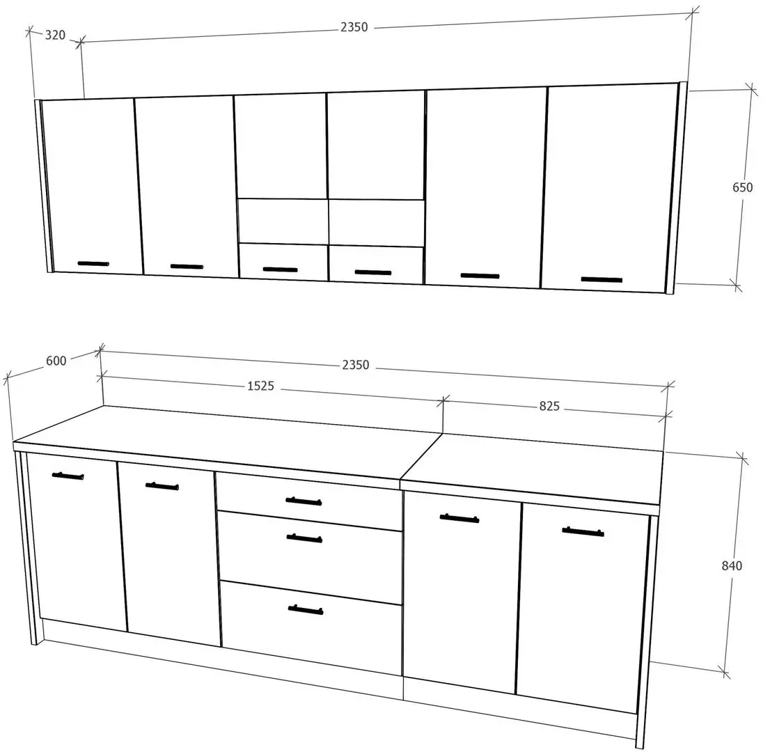Bucatarie Haaus Lima 2.35m (White/White Gloss) - 7