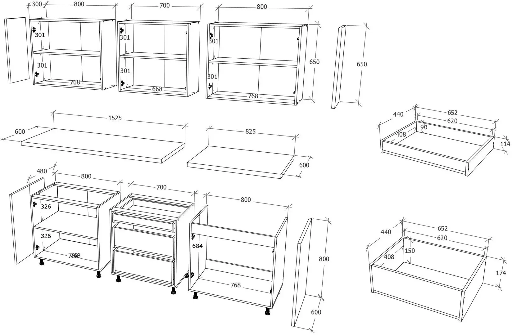 Bucatarie Haaus Lima 2.35m (White/White Gloss) - 8