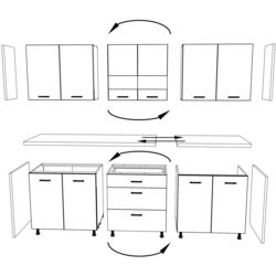 Bucatarie Haaus Lima 2.35m (White/White Gloss) Thumb