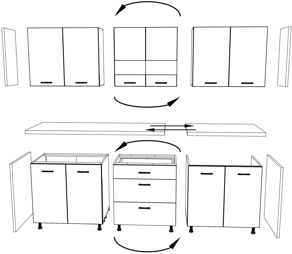 Bucatarie Haaus Lima 2.35m (White/White Gloss) - 9