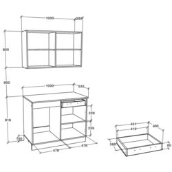 Bucatarie Haaus Liz 1m (Dark Sonoma Oak/White) Thumb