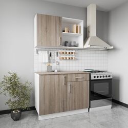 Bucatarie Haaus Liz 1m (Dark Sonoma Oak/White)