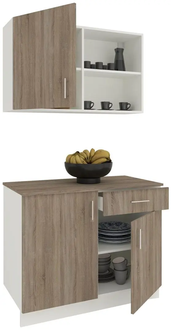 Bucatarie Haaus Liz 1m (Dark Sonoma Oak/White)