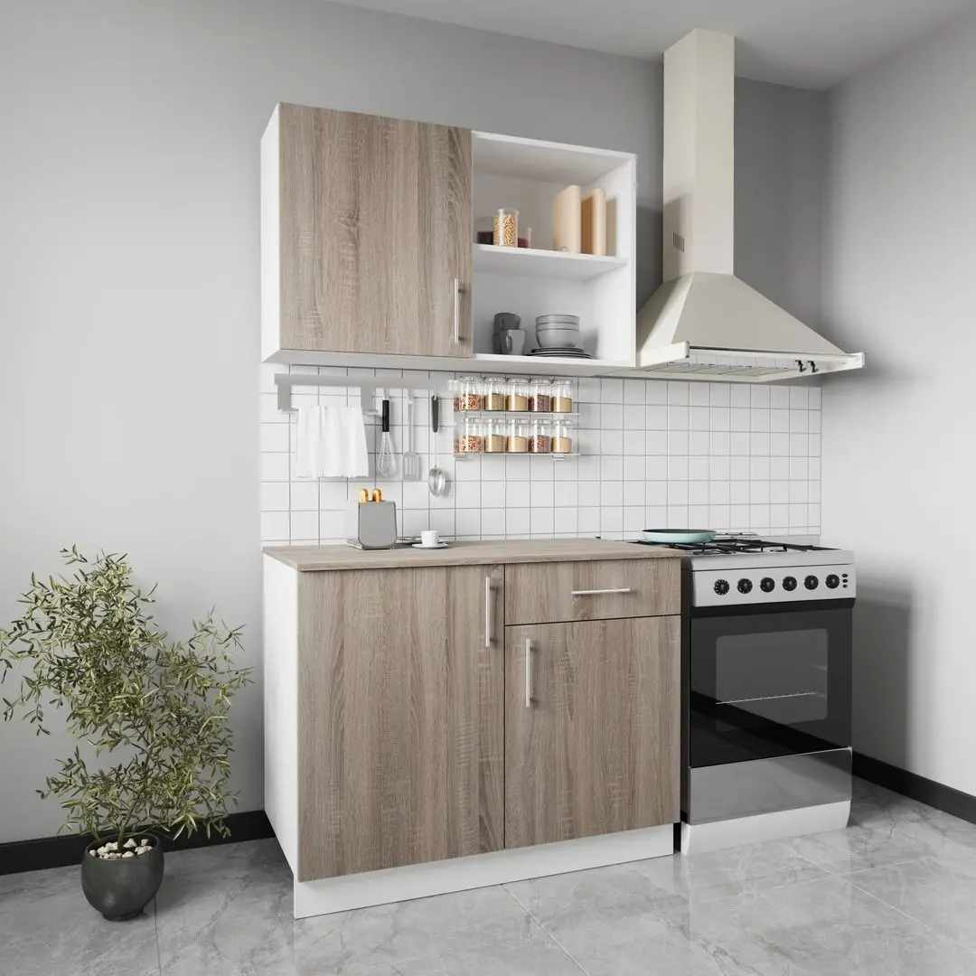 Bucatarie Haaus Liz 1m (Dark Sonoma Oak/White)