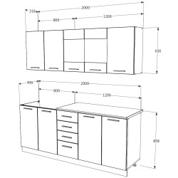 Bucatarie Haaus Riga 2.0m (White) Thumb