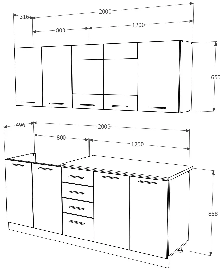 Bucatarie Haaus Riga 2.0m (White) - 4