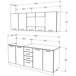 Bucatarie Haaus Riga 2.0m (White/Pine Dark) Thumb