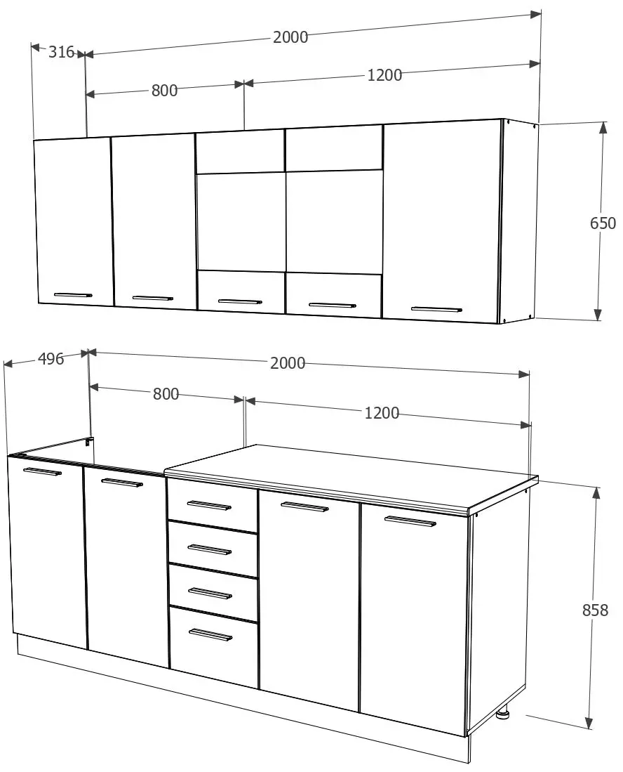 Bucatarie Haaus Riga 2.0m (White/Wotan Oak)