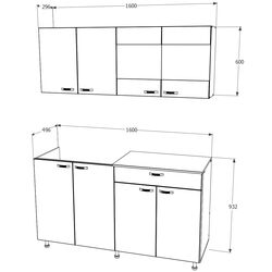 Bucatarie Haaus Roma 1.6m (White/Bronze Oak) Thumb