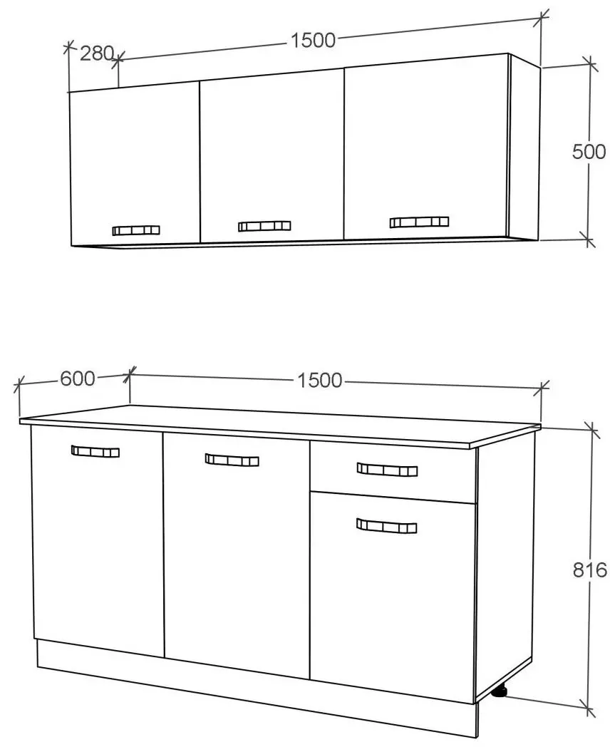 Bucatarie Haaus Ronda 1.5m (Anthracite/White)