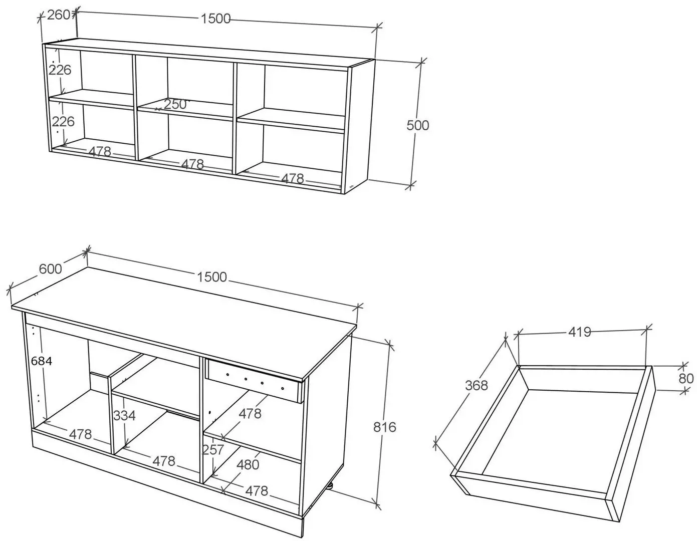 Bucatarie Haaus Ronda 1.5m (Anthracite/White)