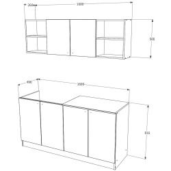 Кухня Haaus Sena 1.6м (Artisan Oak/White) Thumb