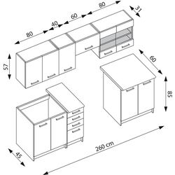 Bucatarie Halmar Amanda 1 2.6m (Santana Oak/Wenge) Thumb