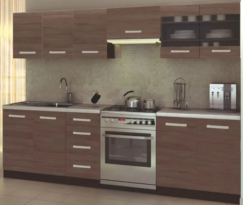 Bucatarie Halmar Amanda 1 2.6m (Santana Oak/Wenge)