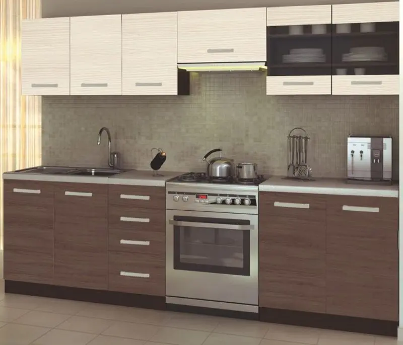 Bucatarie Halmar Amanda 2 2.6m (Santana Oak/Priede Arden/Wenge)