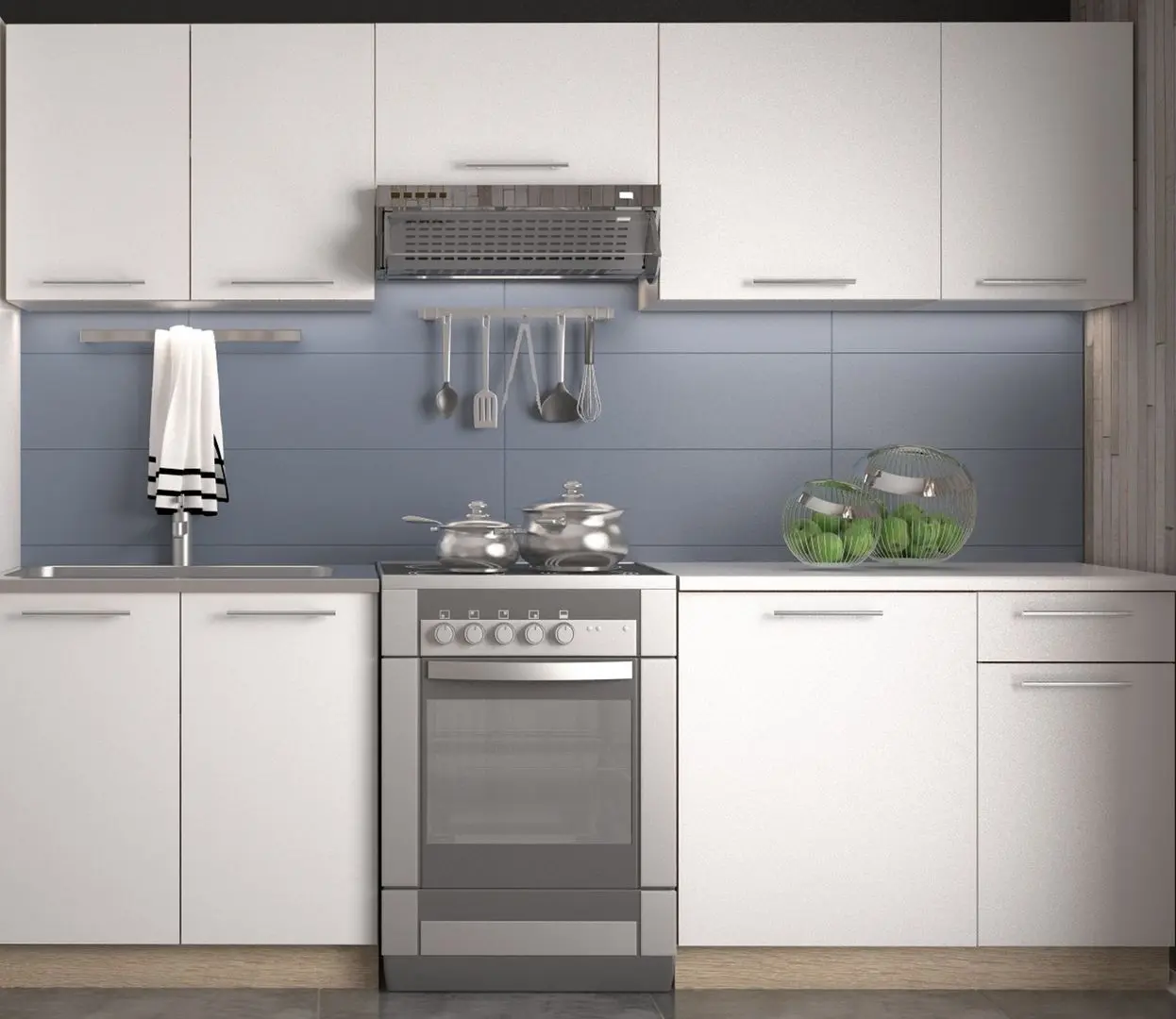 Bucatarie Halmar Daria 2.4m (White/Sonoma Oak)