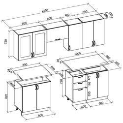 Bucatarie Halmar Elizabeth 2.4m (Gray/Sonoma Oak) Thumb