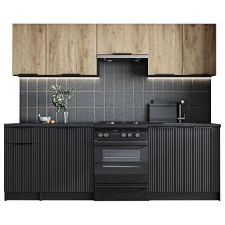 Bucatarie Halmar Emma 2.4 m (Artisan Oak/Black/Carbon Wood) Thumb