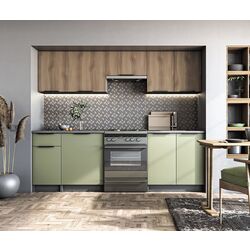 Bucatarie Halmar Ksenia 2.4m (Light Walnut/Pistachio/Anthracite)