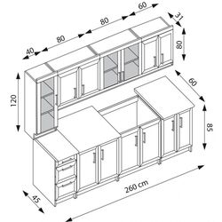 Bucatarie Halmar Margaret 3 2.6m (Walnut) Thumb