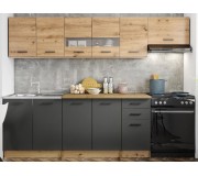 Bucatarie Halmar Perla 2.6m (Artisan Oak/Dark Gray)