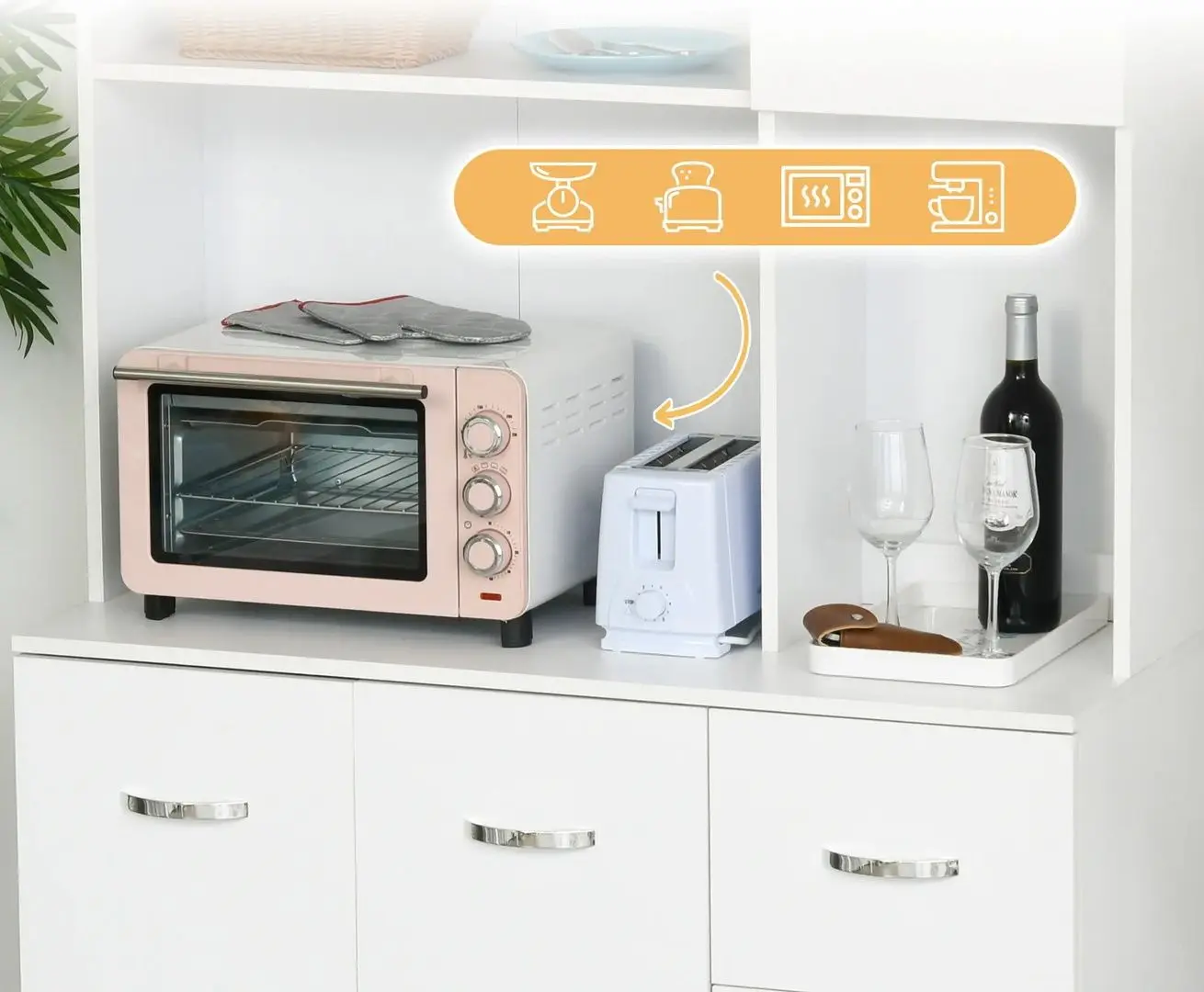 Bufet Homcom 835-242 1m (White) - 3