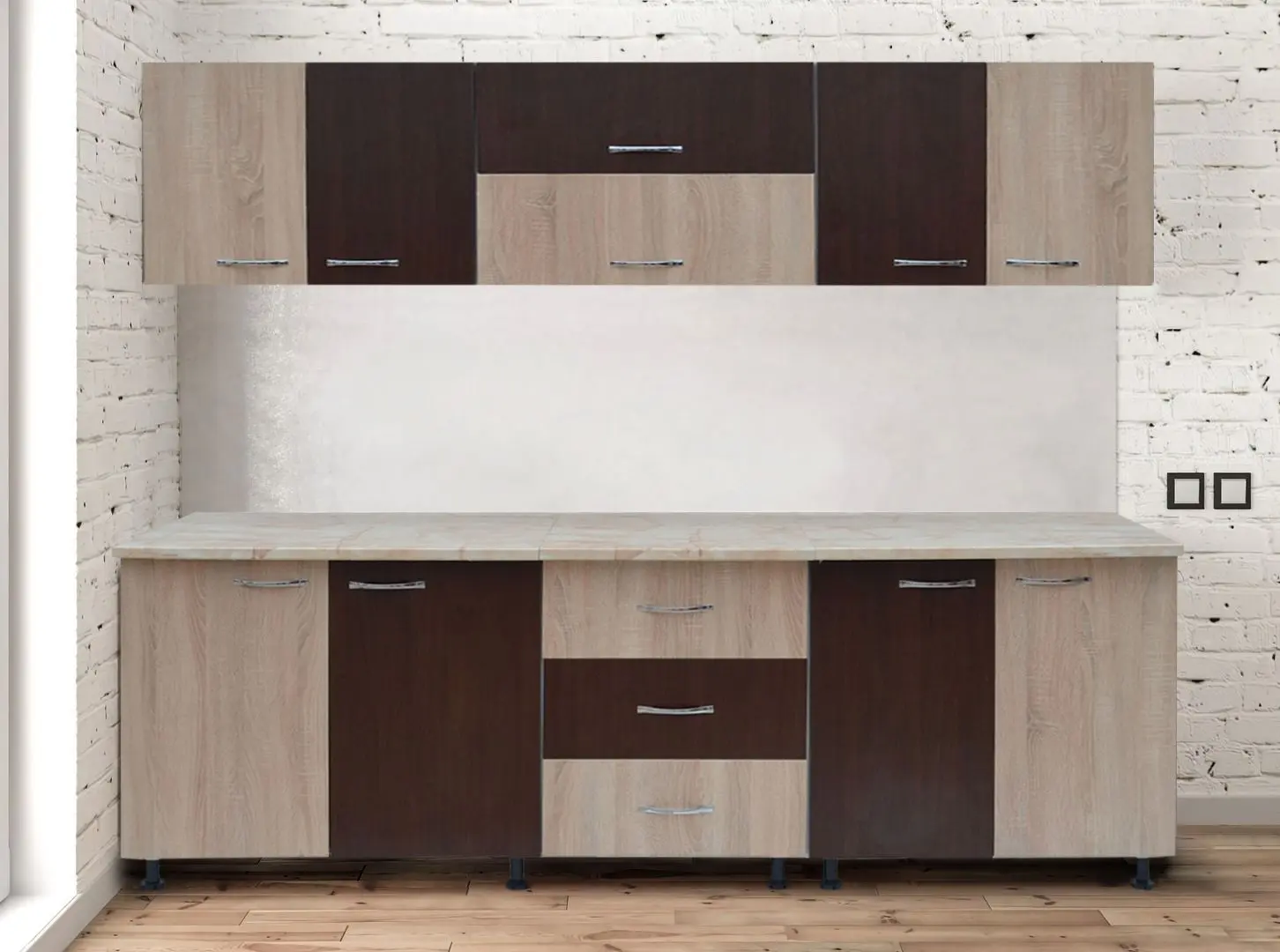 Кухня Ideal Mobila Alexandra 1.8м (Wenge/Sonoma Oak/White)