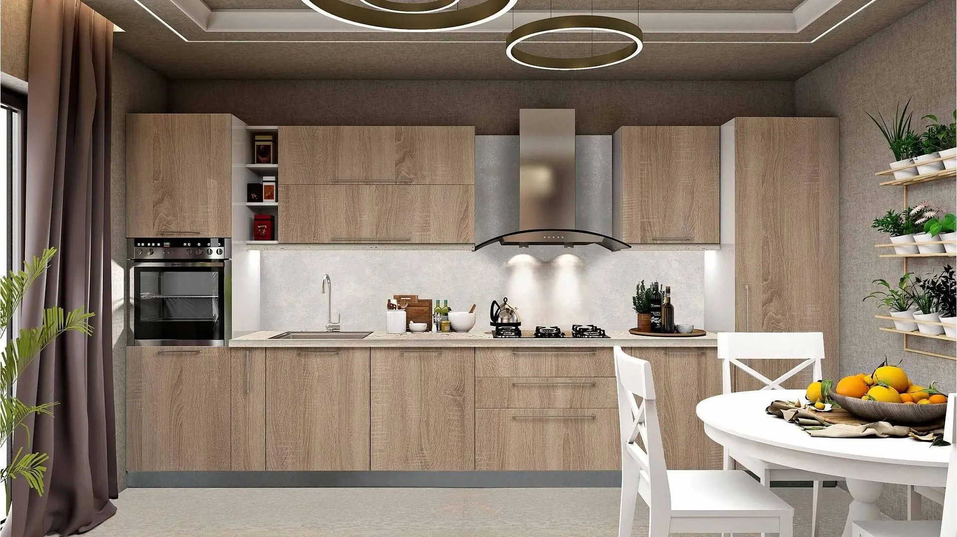 Кухня Ideal Mobila Asia 3.40м (Sonoma Oak/White)