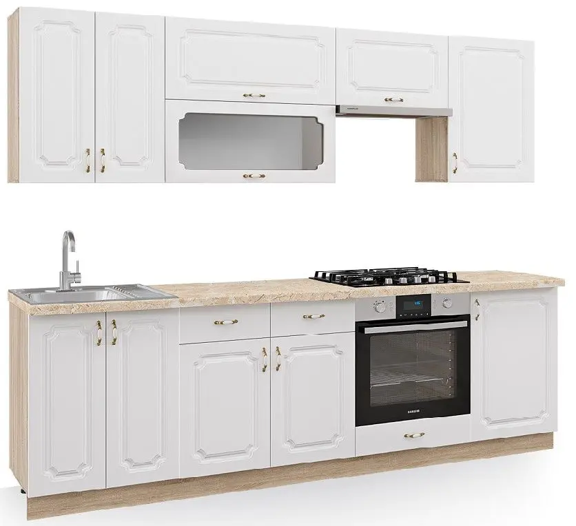 Bucatarie Ideal Mobila Dona 2.5m (Sonoma Oak/White) - 2