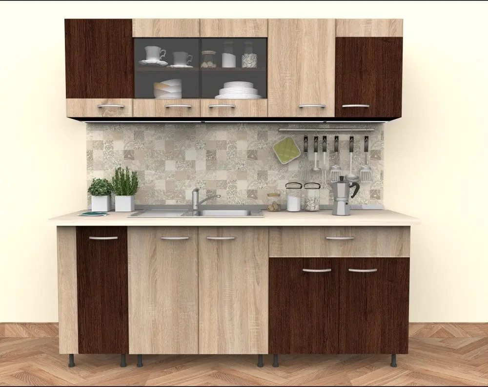 Bucatarie Ideal Mobila Elena 2.0m (Wenge/Sonoma Oak)