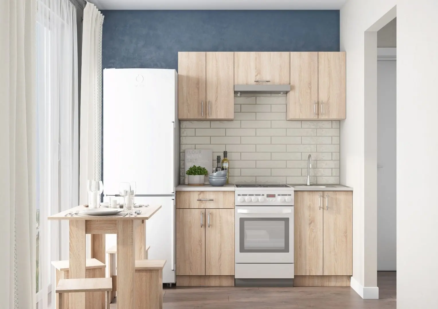 Bucatarie Ideal Mobila Imperia 2.0m (Sonoma Oak)