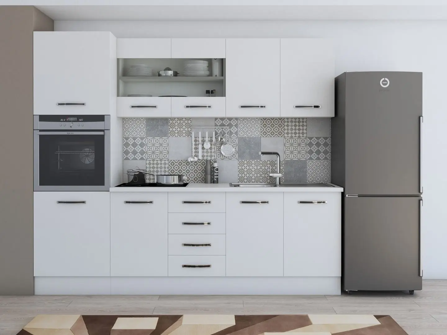 Bucatarie Ideal Mobila Karina 2.2m (White)