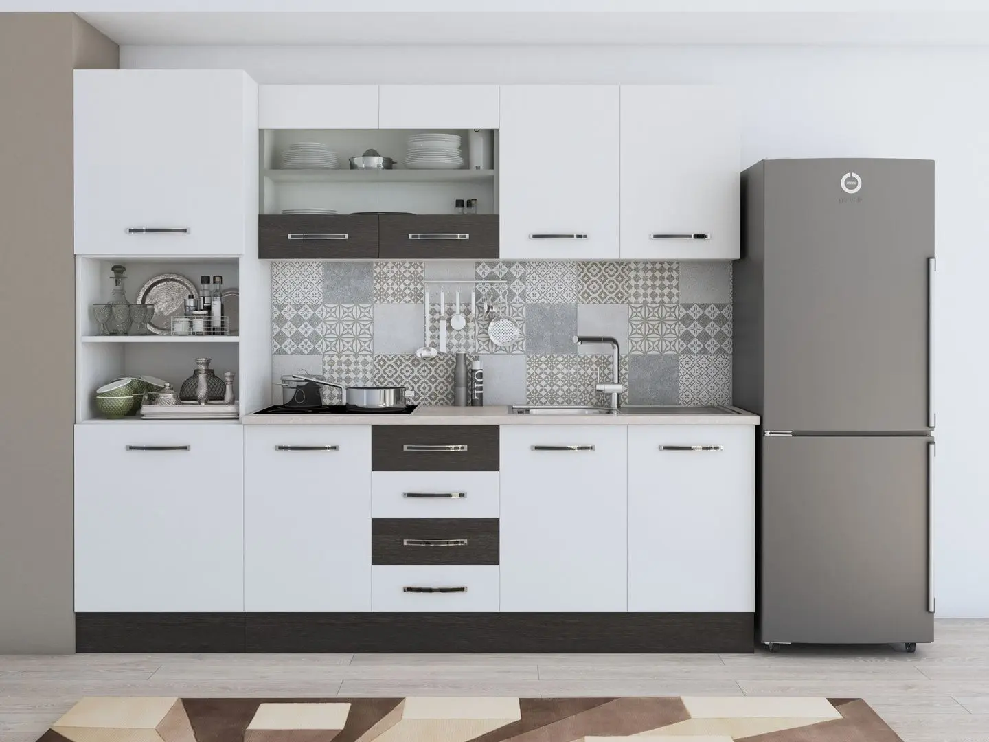 Bucatarie Ideal Mobila Karina 2.2m (White/Wenge) - 5