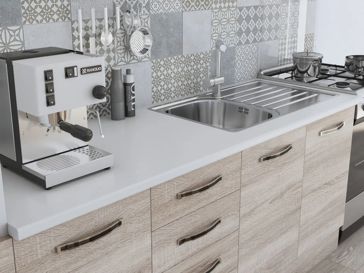 Bucatarie Ideal Mobila Karina 2.8m (Sonoma Oak/White) - 4