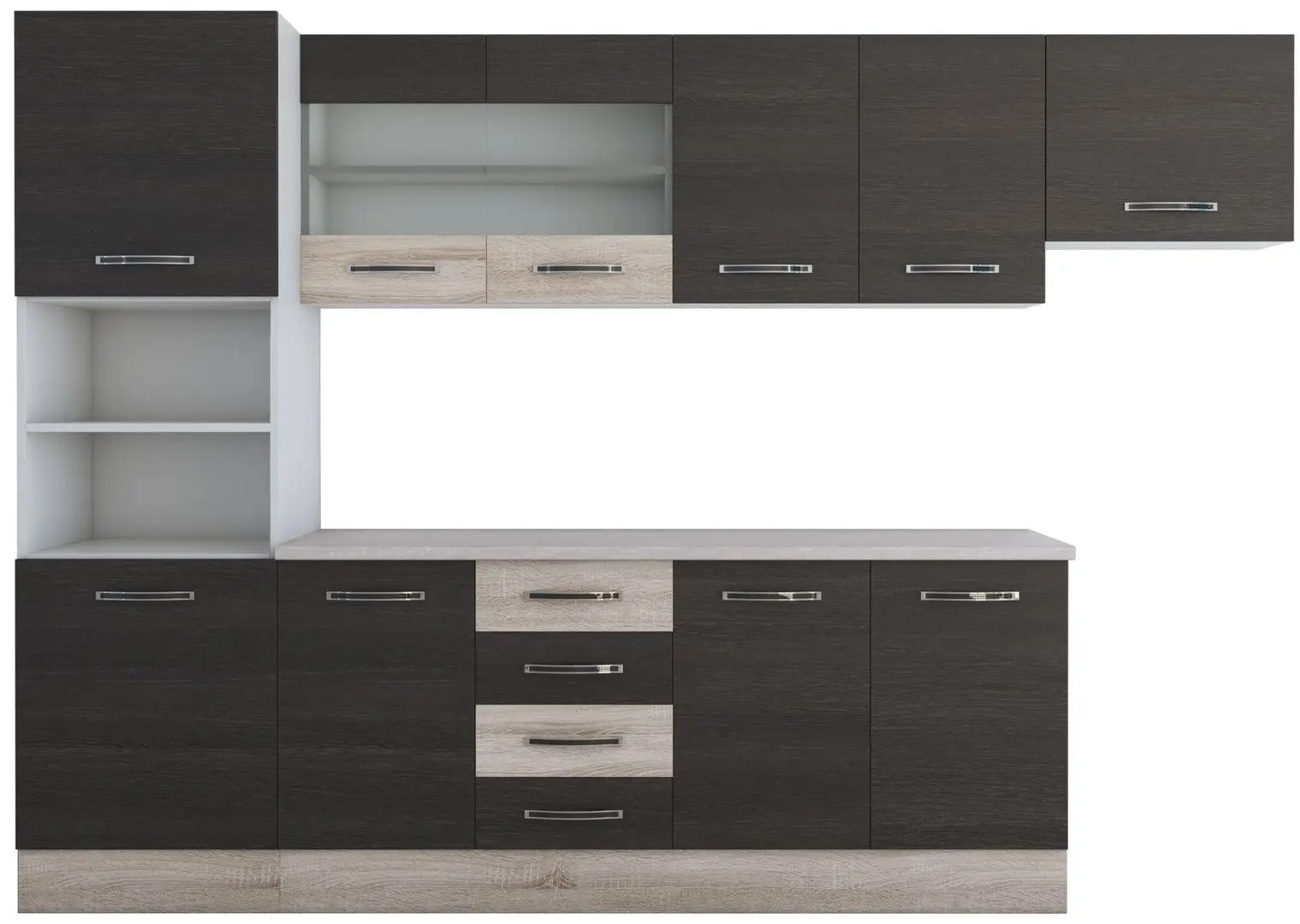 Bucatarie Ideal Mobila Karina 2.8m (Wenge/Sonoma Oak/White) - 2