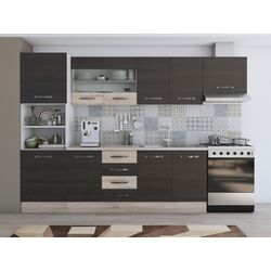 Bucatarie Ideal Mobila Karina 2.8m (Wenge/Sonoma Oak/White)